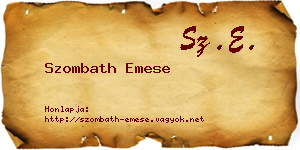 Szombath Emese névjegykártya